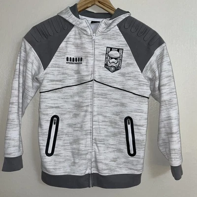 Star Wars Storm Trooper Niños Cremallera Completa Sudadera con Capucha Blanco Gris Talla 10/12 Disney Trip Foto 1 de 4