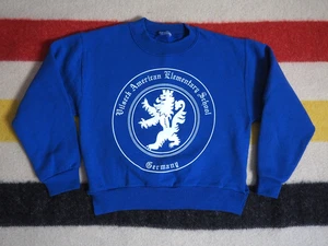 Vintage 80er Vilseck American School Germany Löwenblau Jugend Pullover Sweatshirt S - Bild 1 von 4