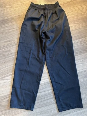Pantalones cargo de chef clásicos de 6 bolsillos naturales uniformes negros elásticos talla M 26/30-30 Foto 1 de 4