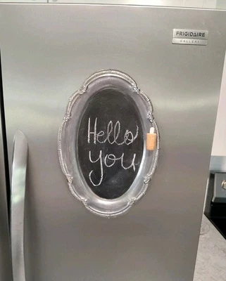 Decorative Antique Finished Oval Magnetic Chalkboard w/Wine Cork Chalk Holder - Image 1 of 4