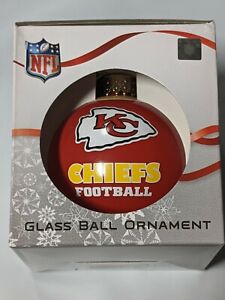 Kansas City Chiefs Christmas Tree Holiday Ornament New - Team Logo Glass Ball