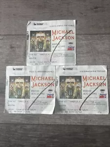Michael Jackson ticketsWembley Stadium 21/08/1992 Dangerous tour Tickets X3 - Picture 1 of 1