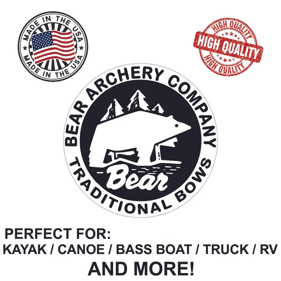 JB COMPANY Bear Archery Company Traditional Bows Decal Sticker Kayak,Truck, RV, and More!