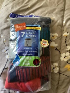 Hanes Boys' Large 14-16 Tagless Boxer Briefs Solid & Striped 6 Count OPN PKG - Picture 1 of 5