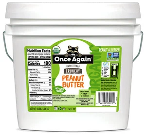 Noch einmal Bio, knusprige Erdnussbutter, ohne Salz, ungesüßt, 9 Pfund Eimer - Bild 1 von 3