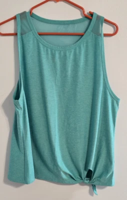 Camiseta sin mangas deportiva para mujer Reebok verde azulado cuello redondo talla grande Foto 1 de 4