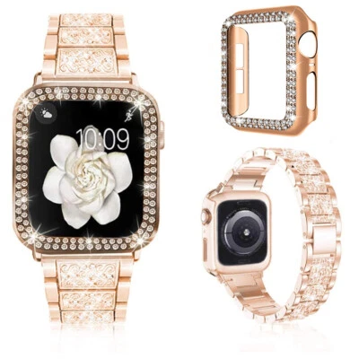 Correa de reloj pulsera de acero inoxidable Bling para Apple Watch Series 5 4 3 2 6 Foto 1 de 4
