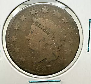 1827 US Large Cent, sehr gute Details / zirkuliert - Bild 1 von 3