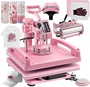 5 in 1 Heat Press Machine 15x15 Inch for T Shirts Hat Mug W/ 30OZ Tumbler Press - Picture 1 of 8