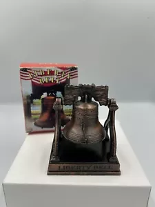 Vintage Metal Replica Liberty Bell Collectable Americana Souvenir with Box - Foto 1 di 15