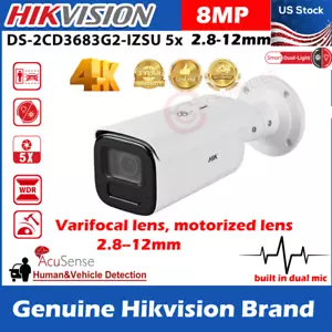 Hikvision Genuine DS-2CD3683G2-IZSU Motorized Varifocal Bullet 2.7-13.5mm 5x Cam - Picture 1 of 15