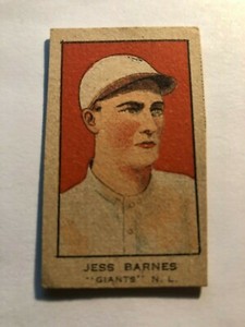 JESS BARNES - 1921 W551 Hand Cut Strip Card - New York Giants - Blank back