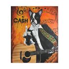 Johnny Cash Boston Terrier Ring of Fire Kunstdruck auf Leinwand