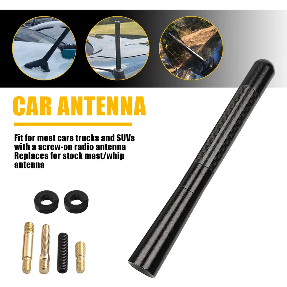 Antena de coche de 4,7" con tornillo universal para la mayoría de los vehículos accesorios exteriores de coche O Foto 1 de 4