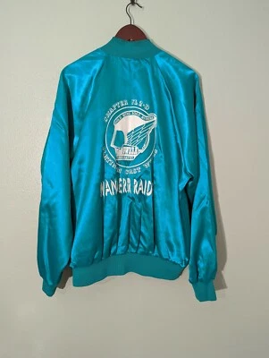 Vintage Wanderer Raider Motorcycle Satin Bomber Jacket Size XL Made in USA - Image 1 of 4