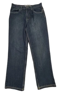 TIMBERLAND Jeans Women's Straight Leg Dark Blue Denim High Rise Pockets Size 18 - Picture 1 of 16