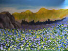 ORIGINAL Unikat Acryl Bild Handgemalt Abstrakte Malerei Alpenblumen Landschaft