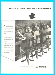 BELL TELEPHONE operators Women at War Army calls come first 1942 WWII print ad - Picture 1 of 3