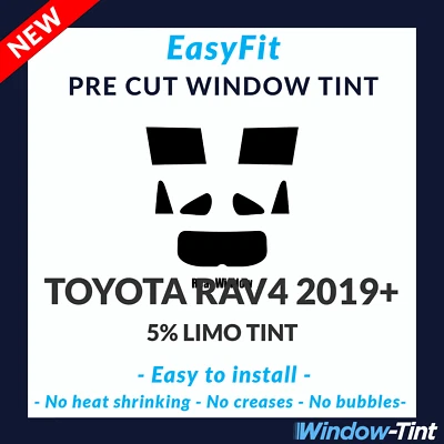 EasyFit Static Pre Cut Window Tint For Toyota Rav4 2019 5% Limo Rear - Image 1 of 3