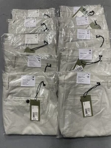RESALE LOT of 10 Men's Skinny Chino Pants  38x30 Ivory NWT Stretch Comfort - Picture 1 of 3