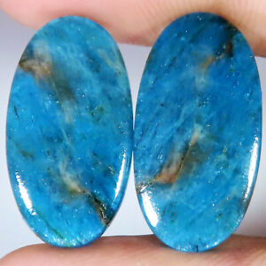 31.15 Cts Natural Apatite Pair Oval Cabochon apatite Gemstone 13x25x3 mm mr_395