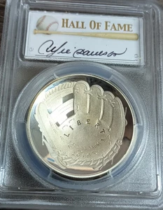 2014-P $1 Baseball Hall of Fame Andre Dawson First Strike PR70 DCAM Signed - Picture 1 of 6