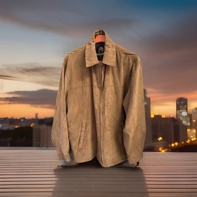 Men's Weatherproof Faux Suede Lined Zip-Up Jacket Sz L - Image 1 of 4