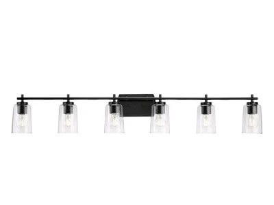 Adley 6 Light 49" Wide Bathroom Vanity Light with Clear Glass Shades Box Damaged - Image 1 of 4