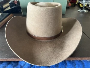 Vintage Longhorn Scoop Western Cowboy Hat Size 7 - Picture 1 of 12