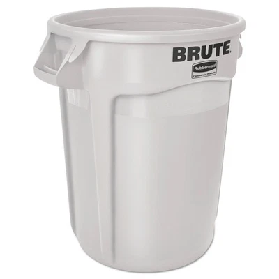 Rubbermaid Commercial 2610WHI 10 gal. Vented Round Brute Container - White New - Image 1 of 4