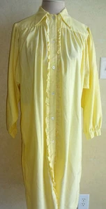 Bata Bill Blass vintage para mujer años 70 años 80 amarilla 10 M L volantes mangas largas - Imagen 1 de 8