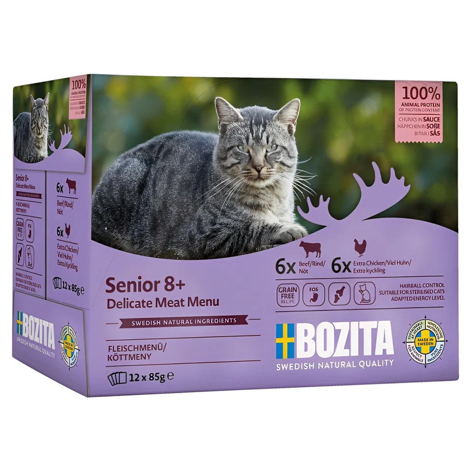 Bozita Multipack Senior 8+ 12 x 85 g, Nassfutter für Katzen, UVP 13,99 EUR, NEU - Bild 1 von 1