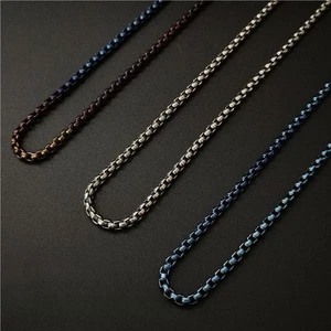 Unisex Rein Titan Halskette 3 mm Box Kette Anti-Allergie Länge 24" 26" 28" - Bild 1 von 16