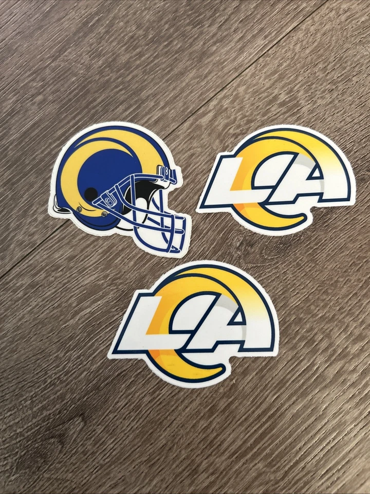 Los Angeles Rams “NEW LOGO” 3 Pack Decals  3x4  Each  . Officially Licensed NFL - Image 1 of 1
