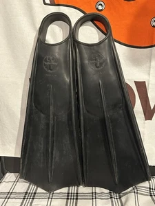 Vintage Aqua-Lung US Divers schwarz Gummi volle Füße Schwimmflosse Flossen Größe Large  - Bild 1 von 4