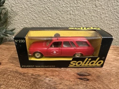 SOLIDO 23D PEUGEOT STATION WAGON 504 SAPEURS POMPIERS EN CAJA ESCALA 1:43 Foto 1 de 4