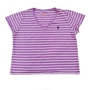 Ralph Lauren Sport Damen lila gestreiftes Shirt Top Tee XL - Bild 1 von 7