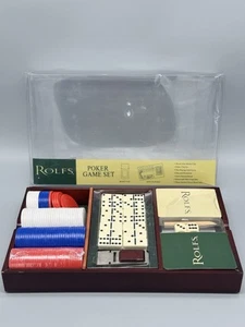 ROLFS Poker Game Set With Money Clip - Chips, Cards, Dice, Craps Mat - Picture 1 of 3