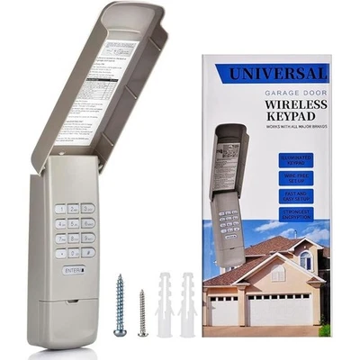 Abridor de puerta de garaje universal (funciona con las principales marcas) teclado iluminado inalámbrico Foto 1 de 4