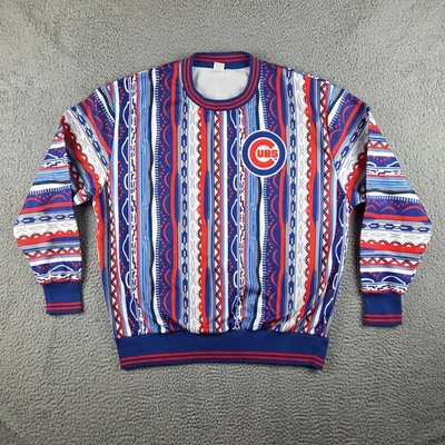 Chicago Cubs Sweater Men XL Colorful Performance Stretch SGA Pat Hughes Promo - Image 1 of 4