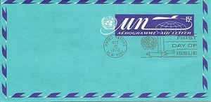 United Nations / New York UC9 Un Emblem, Globe And Plane FDC. Uncacheted - Picture 1 of 1