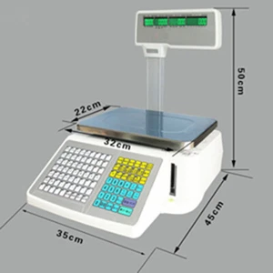 Escala de computación de precios digital con impresora de etiquetas térmicas 30 libras capacidad cuatro win - Imagen 1 de 5