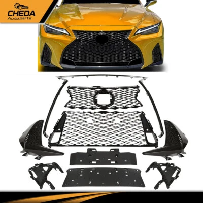 Juego de parrilla delantera negra apta para Lexus Is250 Is350 F Sport 2017-2022 Foto 1 de 4