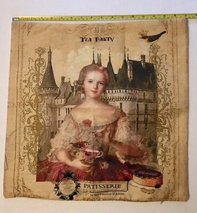 Tea Party Pillow Cover Case 17” X 17” Art - Picture 1 of 6