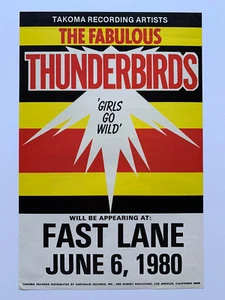 Póster original 1980 Fabulous Thunderbirds Girls Go Wild Promo Rock Tour 12 x 18 - Imagen 1 de 3