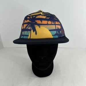 Tommy Bahama Kids Mesh Snapback Trucker Hat Cap Sunset Beach Palm Tree Sz. S/M - Picture 1 of 7