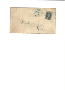 RICHMOND IND.FANCY BLUE POSTMARK TYES OLD STAMP TO COVER.1 CENT DROP LETTER RATE - Picture 1 of 1