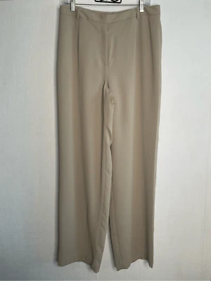 Yansi Fugel Dress Pants Women’s Size 14 Tan Wide Leg Microfiber Trousers NEW - Image 1 of 4