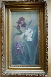 MABEL LEMOS, LISTADO TEMPRANO CALIFORNIA CA PINTURA AL ÓLEO ANTIGUA FLORES FLORALES RARO - Imagen 1 de 20