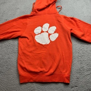 Clemson Tigers Hoodie Sweatshirt Womens Medium Bejeweled Paw Embroidered - Picture 1 of 12